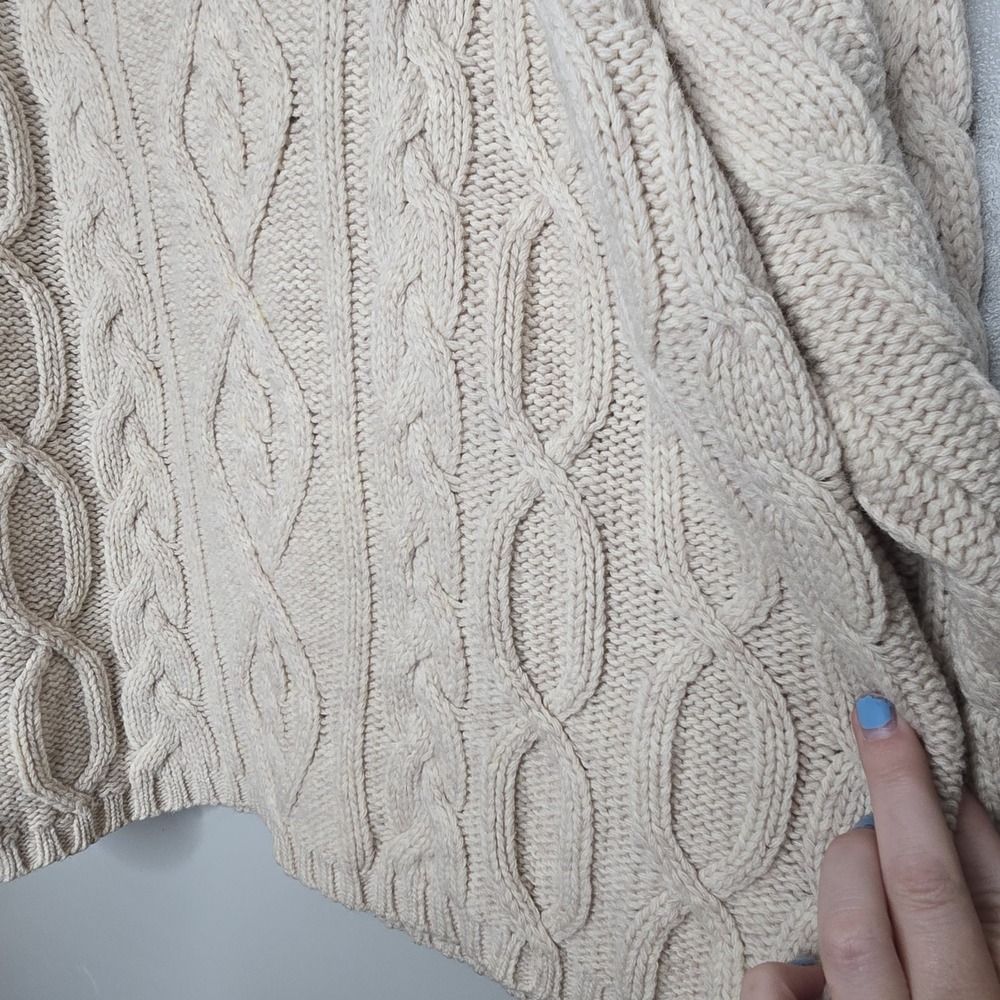 Valerie Stevens Sport 100% Lambswool Classic Grannycore Cozy Chunky Sweater L - Picture 6 of 15